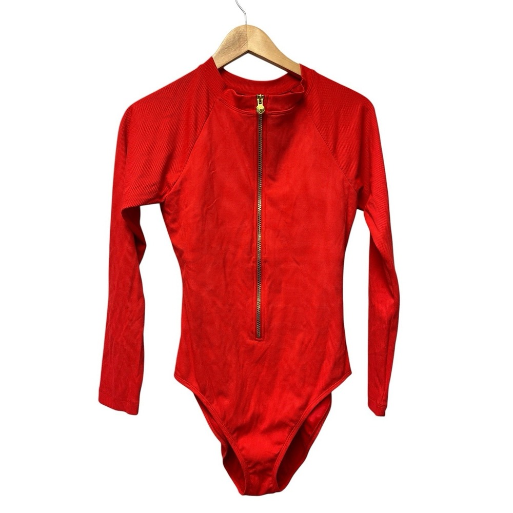 NWT Lilly Pulitzer Randee Rashguard sz 12 One Piece Rococo Red UPF 50+ Resort